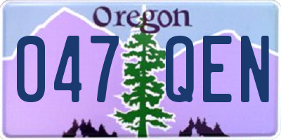 OR license plate 047QEN