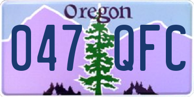 OR license plate 047QFC