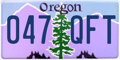 OR license plate 047QFT