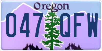 OR license plate 047QFW