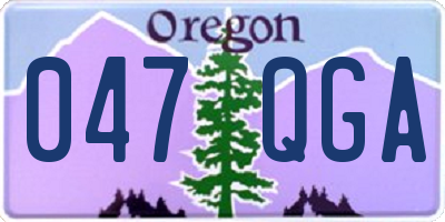OR license plate 047QGA