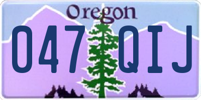 OR license plate 047QIJ