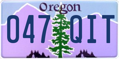 OR license plate 047QIT