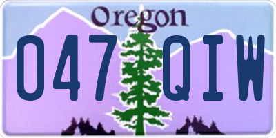 OR license plate 047QIW