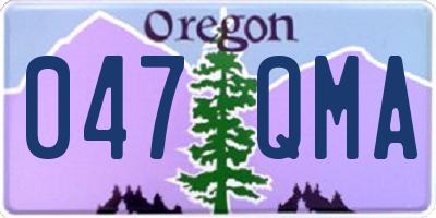 OR license plate 047QMA