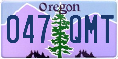 OR license plate 047QMT