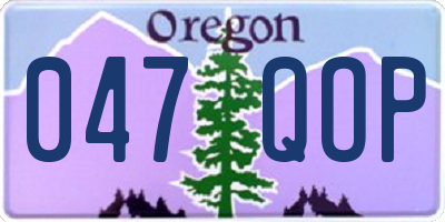 OR license plate 047QOP