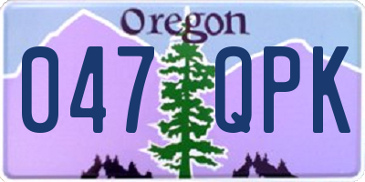 OR license plate 047QPK