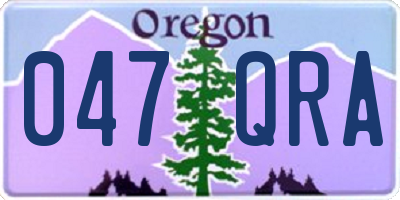 OR license plate 047QRA