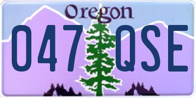 OR license plate 047QSE