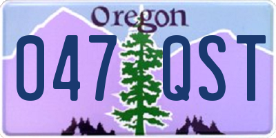 OR license plate 047QST