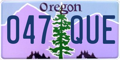 OR license plate 047QUE