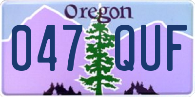 OR license plate 047QUF