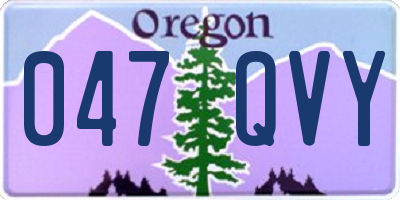 OR license plate 047QVY