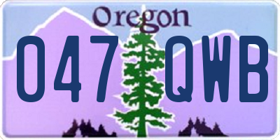 OR license plate 047QWB