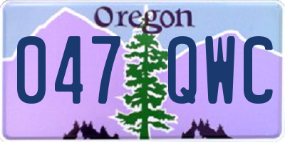 OR license plate 047QWC