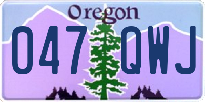 OR license plate 047QWJ