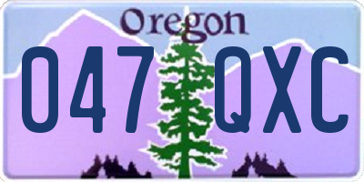OR license plate 047QXC