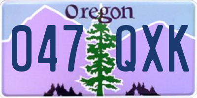 OR license plate 047QXK