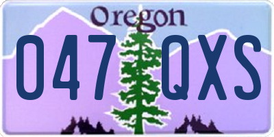 OR license plate 047QXS