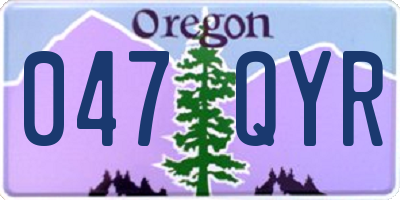 OR license plate 047QYR