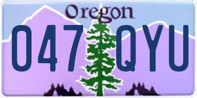 OR license plate 047QYU