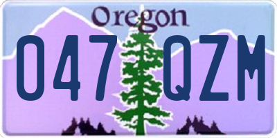 OR license plate 047QZM