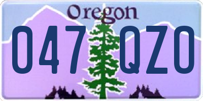 OR license plate 047QZO