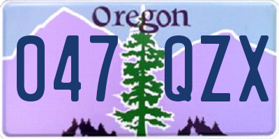 OR license plate 047QZX