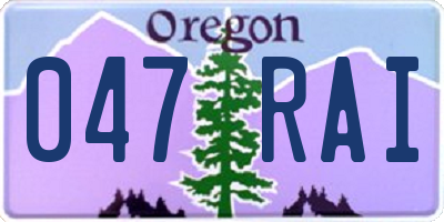 OR license plate 047RAI
