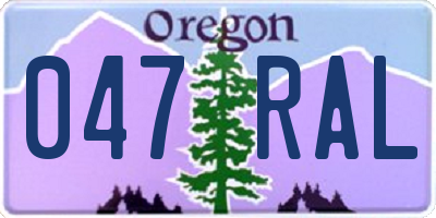 OR license plate 047RAL