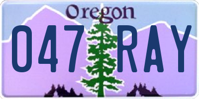 OR license plate 047RAY