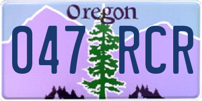 OR license plate 047RCR