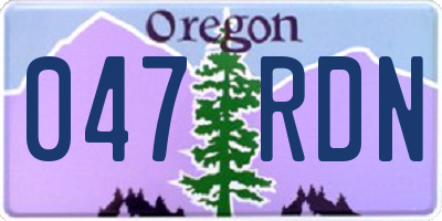 OR license plate 047RDN