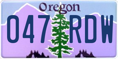 OR license plate 047RDW
