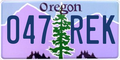 OR license plate 047REK