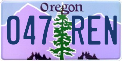 OR license plate 047REN