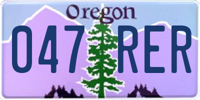 OR license plate 047RER