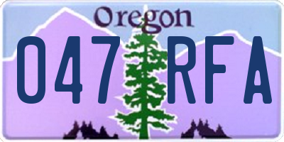OR license plate 047RFA