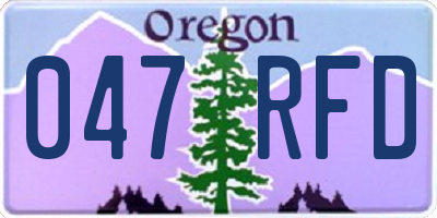 OR license plate 047RFD