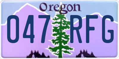OR license plate 047RFG