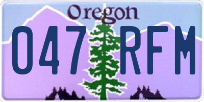 OR license plate 047RFM