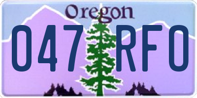 OR license plate 047RFO