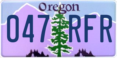 OR license plate 047RFR