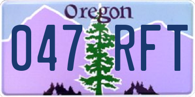 OR license plate 047RFT