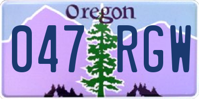 OR license plate 047RGW
