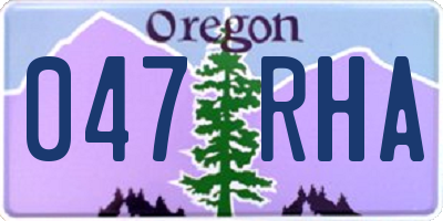 OR license plate 047RHA