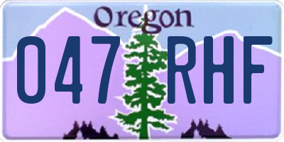OR license plate 047RHF