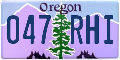 OR license plate 047RHI