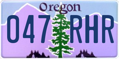 OR license plate 047RHR